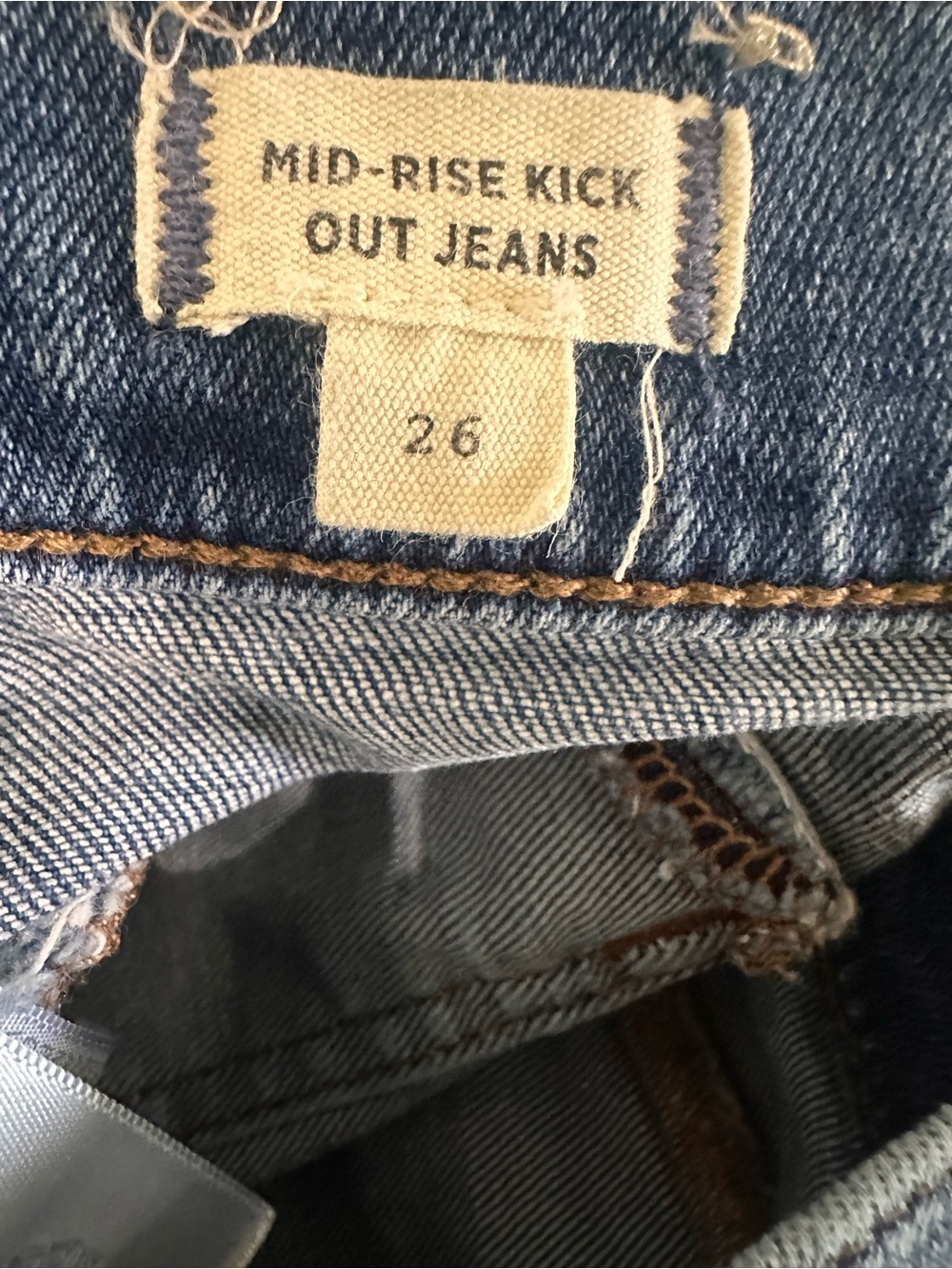 Madewell Mid Rise Kick Out Jeans Medium Blue Women’s Size 26 - Picture 6 of 6